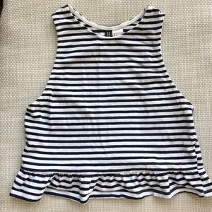 H&M- Blue & White Striped Crop Halter Top